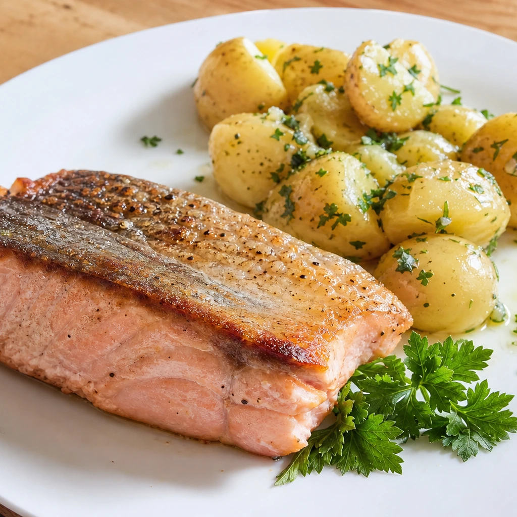 Lachs mit Petersil-Erdäpfeln