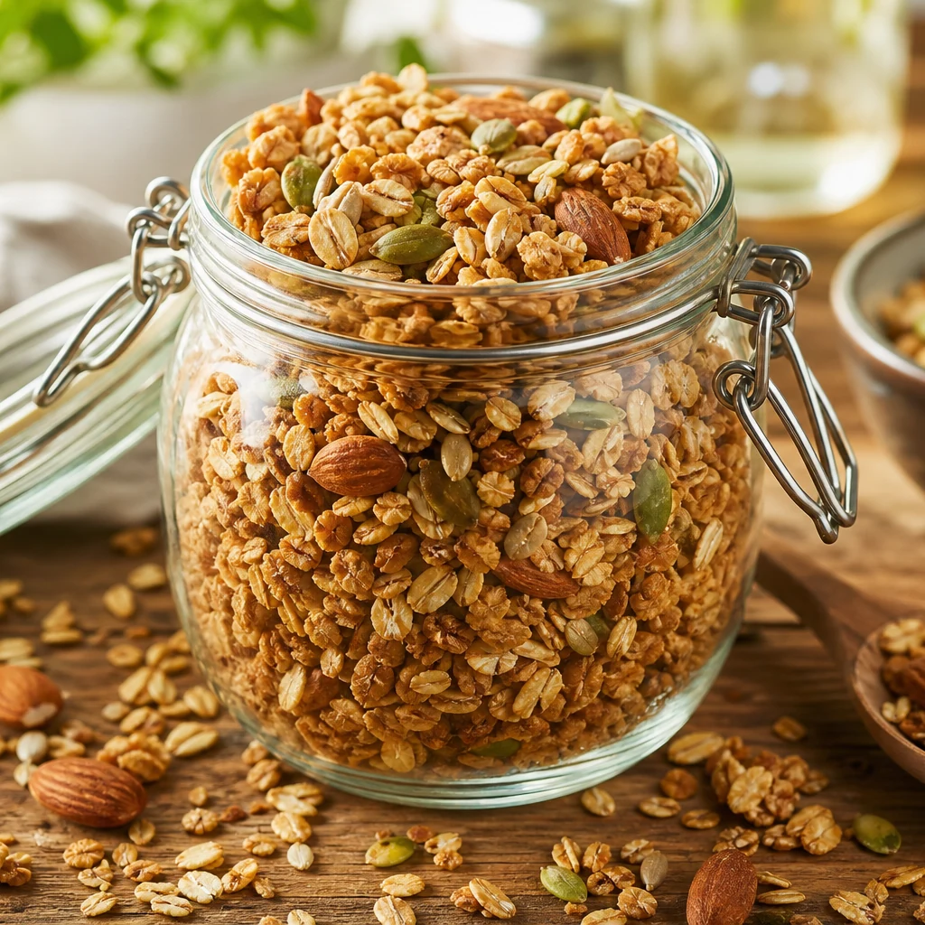 Knuspriges Nuss-Kern-Müsli im Glas