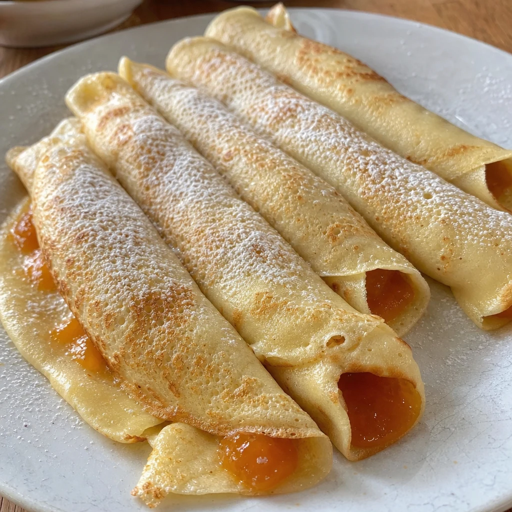 Palatschinken mit Marillenmarmelade
